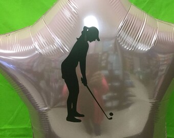 Golf Balloon, Golf Decoration, Golf Birthday Party, Girl Golfer, Golf Event, Personalized Balloon, Girl Golf Balloon, Female Golfer