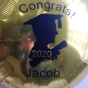 Graduation Balloon, Personalized Balloon, 2024 Boy Grad, Custom Balloons, Graduation Decoration, 2024 Graduation Balloons image 1