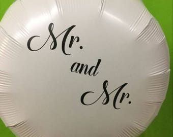 Mr and Mr, Gay Wedding, Anniversary, LGBT Wedding, Shower Decorations, Custom Balloons, Personalized Balloon