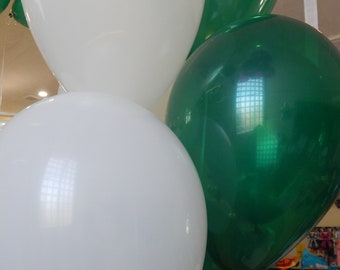 Green Balloons , Jade Latex Balloons , Green and White Decorations , Green Birthday Party , Graduation Balloons , Football Party