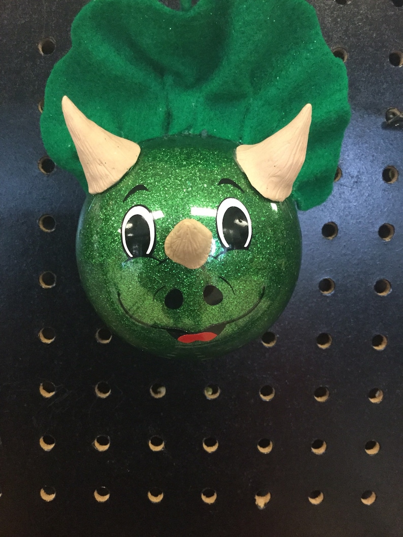 Christmas Tree Ornament Glitter,Boy Gift Custom Ornament Dinosaur Personalized Triceratops Dino