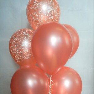 Rose Gold Balloons , Filigree , Rose Gold Wedding Balloons , Fancy Balloons , Rose Birthday Decorations , Rose Gold Latex Balloon