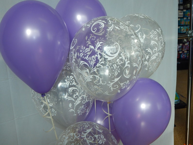 Clear Damask Balloons Purple Balloons Purple Latex Wedding Decorations Birthday Party Balloons,Fancy Balloons Lilac,Purple Decorations