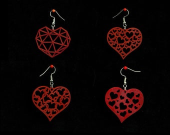 3D printable hearts earrings collection - The perfect gift for Valentine's Day