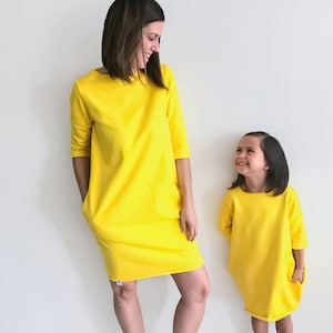 Molde de vestido combinando mamãe e eu em PDF, molde de vestido moletom, molde de suéter grande, molde de costura de vestido, download instantâneo