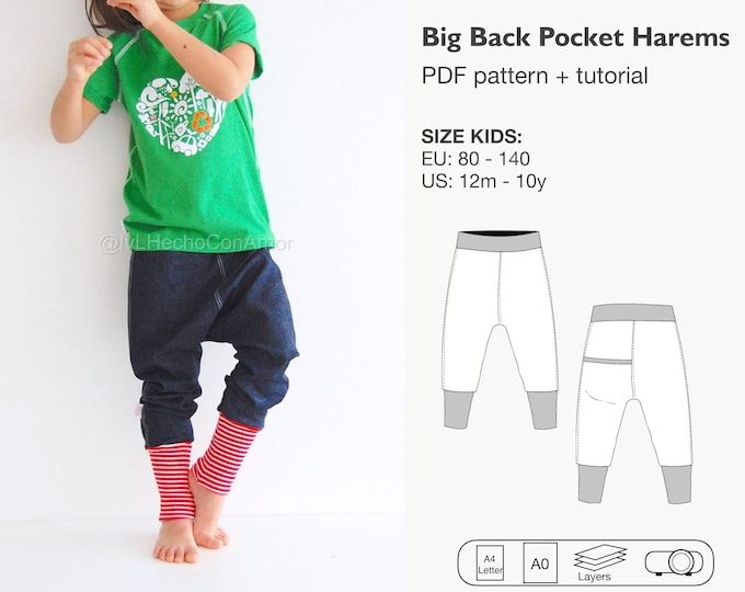 Big back pocket harems sewing pattern