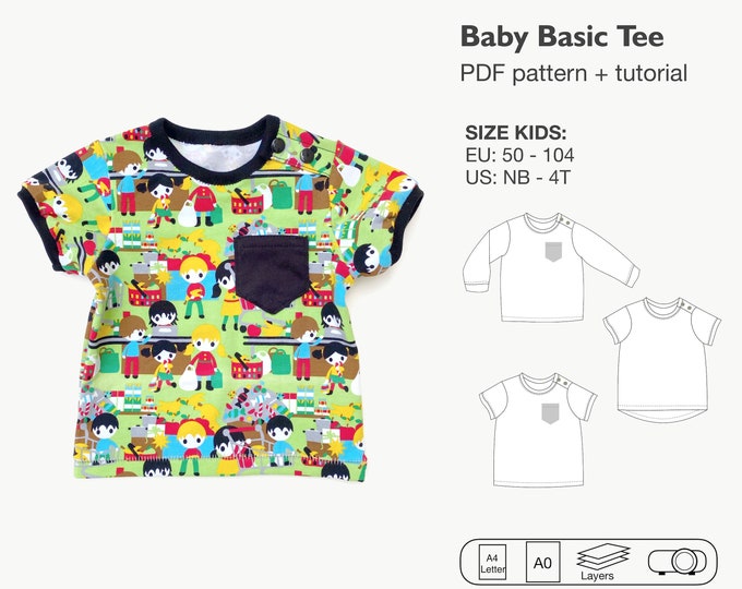 Baby basic tee sewing pattern