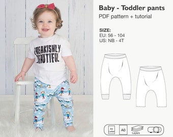 Baby - toddler pants sewing pattern