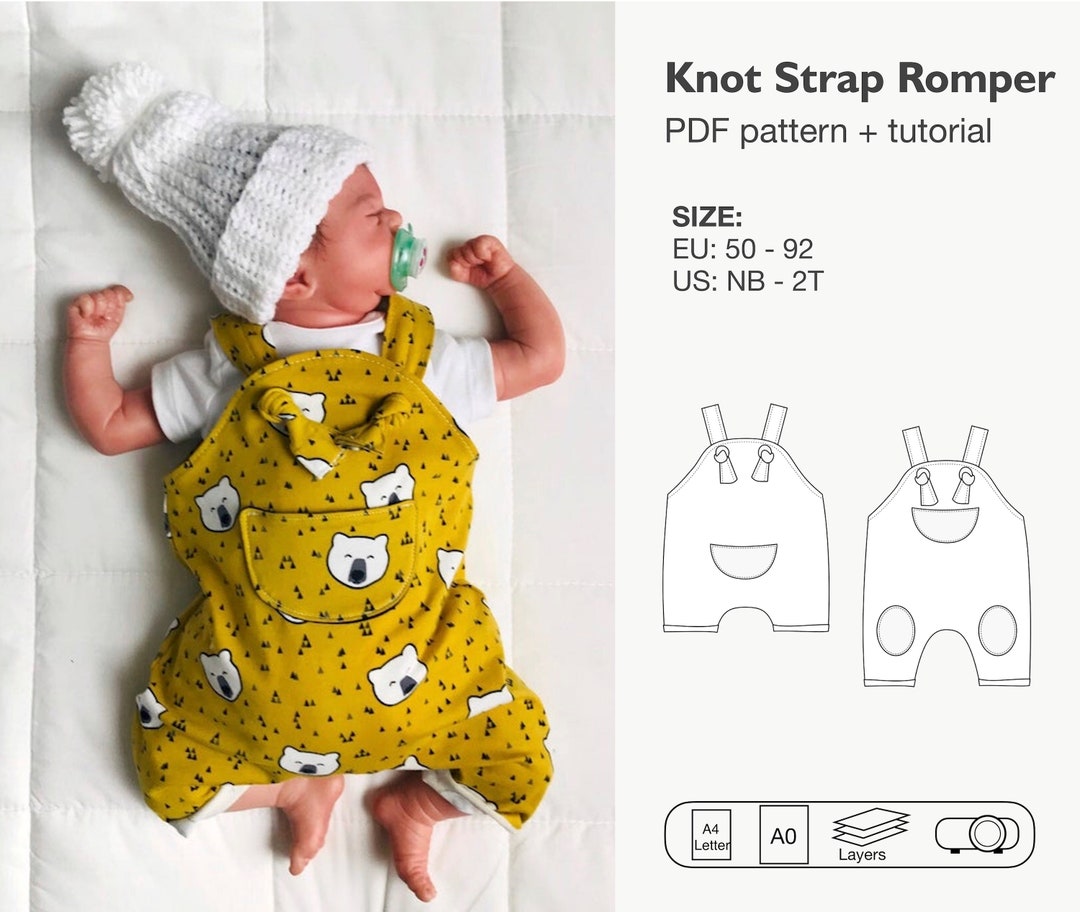 Knot Strap Romper, Baby Romper, Overall, Kids Jumpsuit, Children