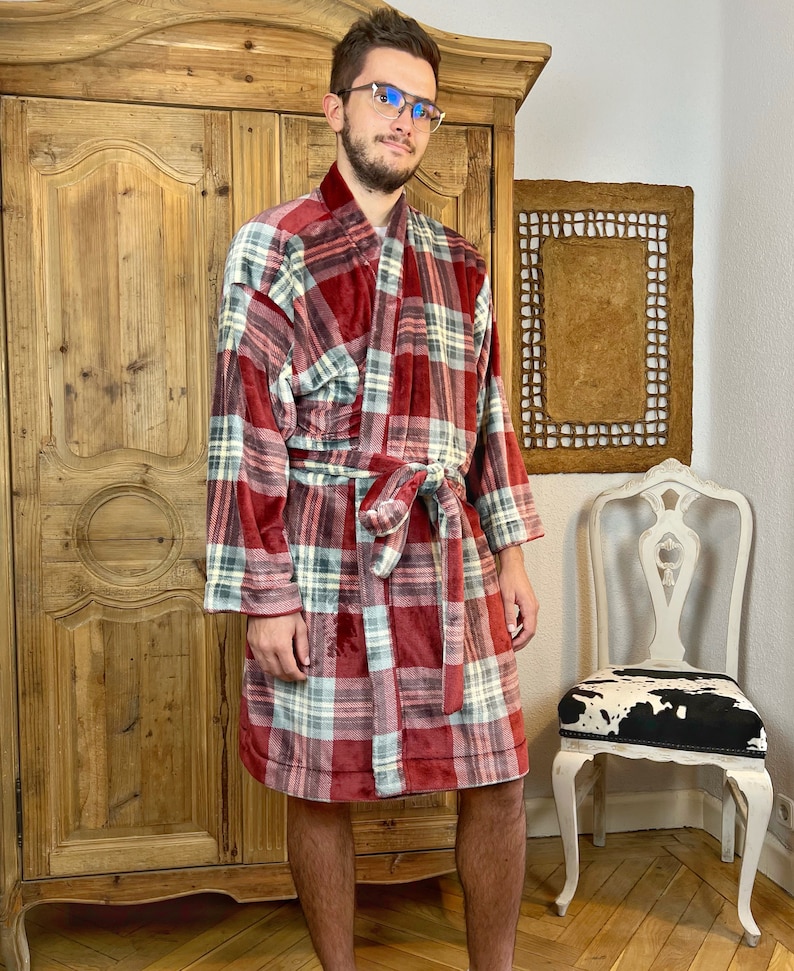 Men and women bathrobe pdf sewing pattern, hooded robe, kimono robe, housecoat, dressing grown, unisex robe, teen bathrobe, instant download image 4