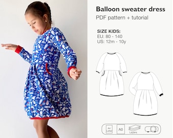 Balloon sweater dress sewing pattern
