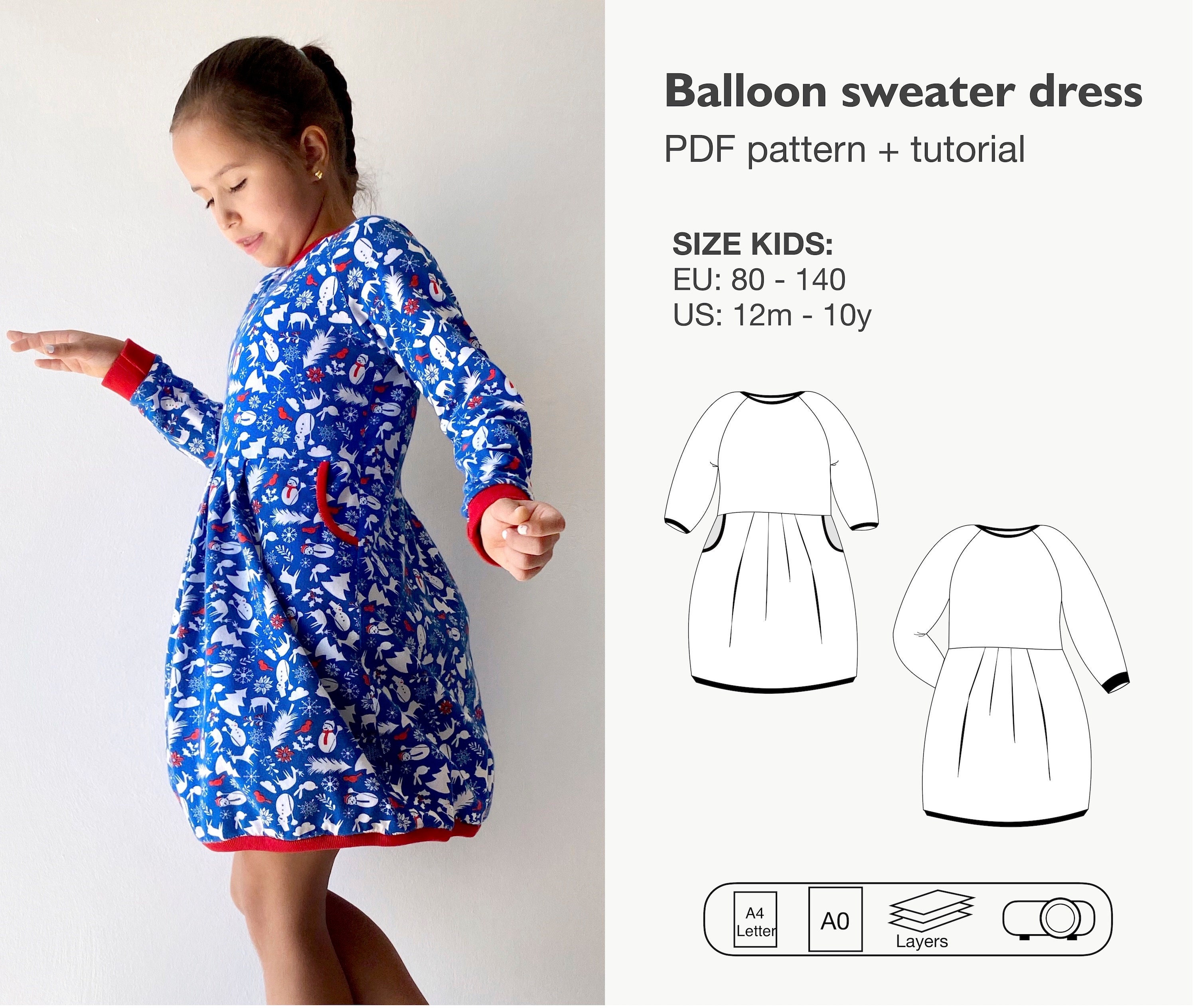 Balloon dress in lawn cotton - StraightGrain