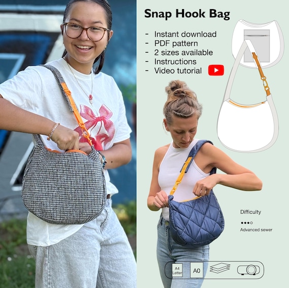 Snap hook bag sewing pattern