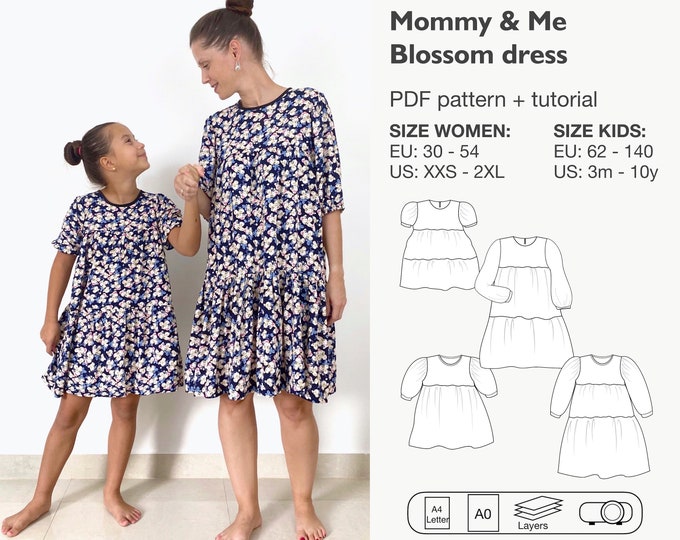 Mommy and me blossom dress sewing pattern