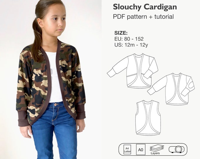 Slouchy cardigan sewing pattern