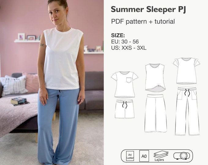 Women summer sleeper sewing pattern