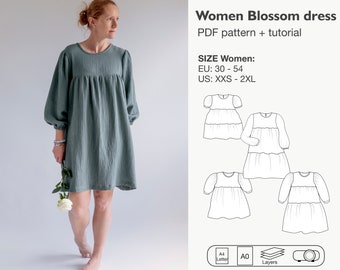 Blossom women dress sewing pattern