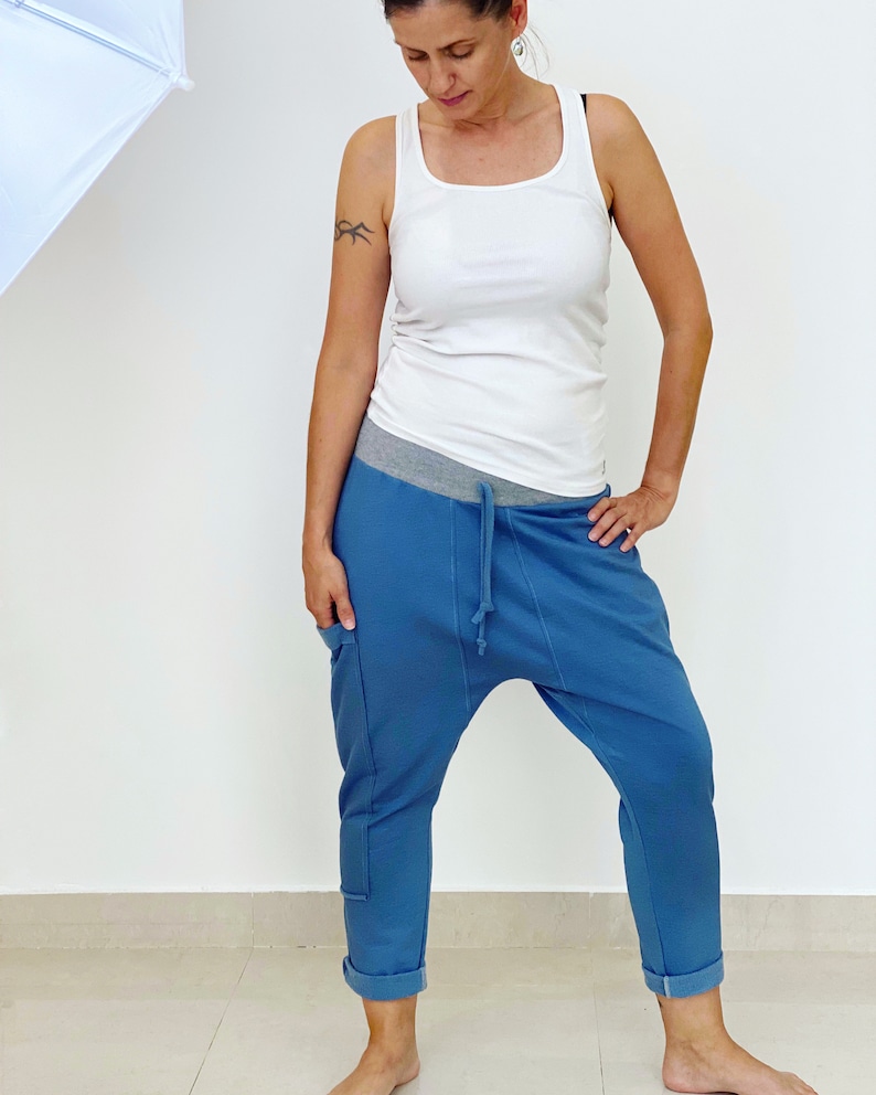 drop crotch track pants womens