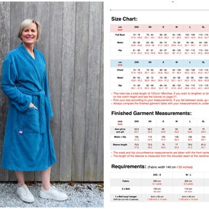 Men and women bathrobe pdf sewing pattern, hooded robe, kimono robe, housecoat, dressing grown, unisex robe, teen bathrobe, instant download image 10