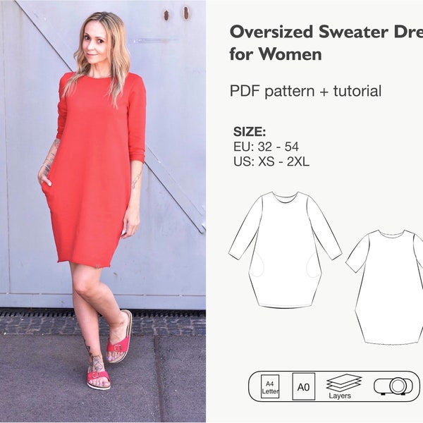 Long Sleeve Dress Pattern Etsy