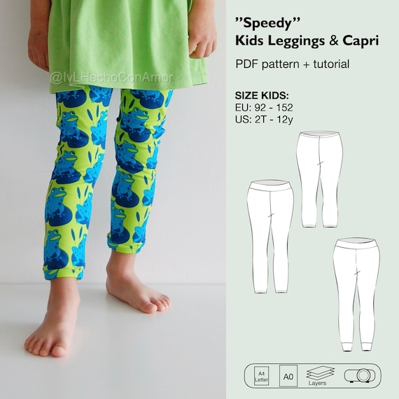 Quick Kids Leggings and Capri Sewing Pattern Children Capri Pants Fitness Pants Capri Leggings Instant Download Loungewear Pants Yoga Etsy Canada