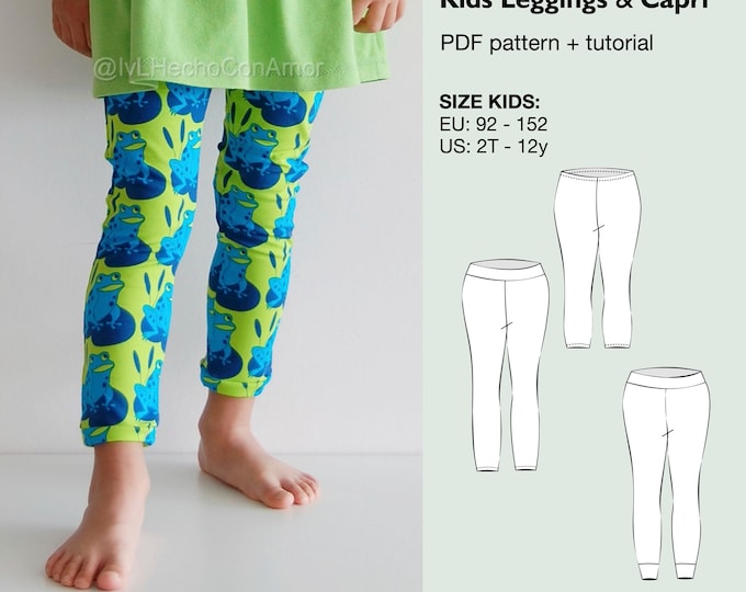 Speedy kids leggings and capri sewing pattern