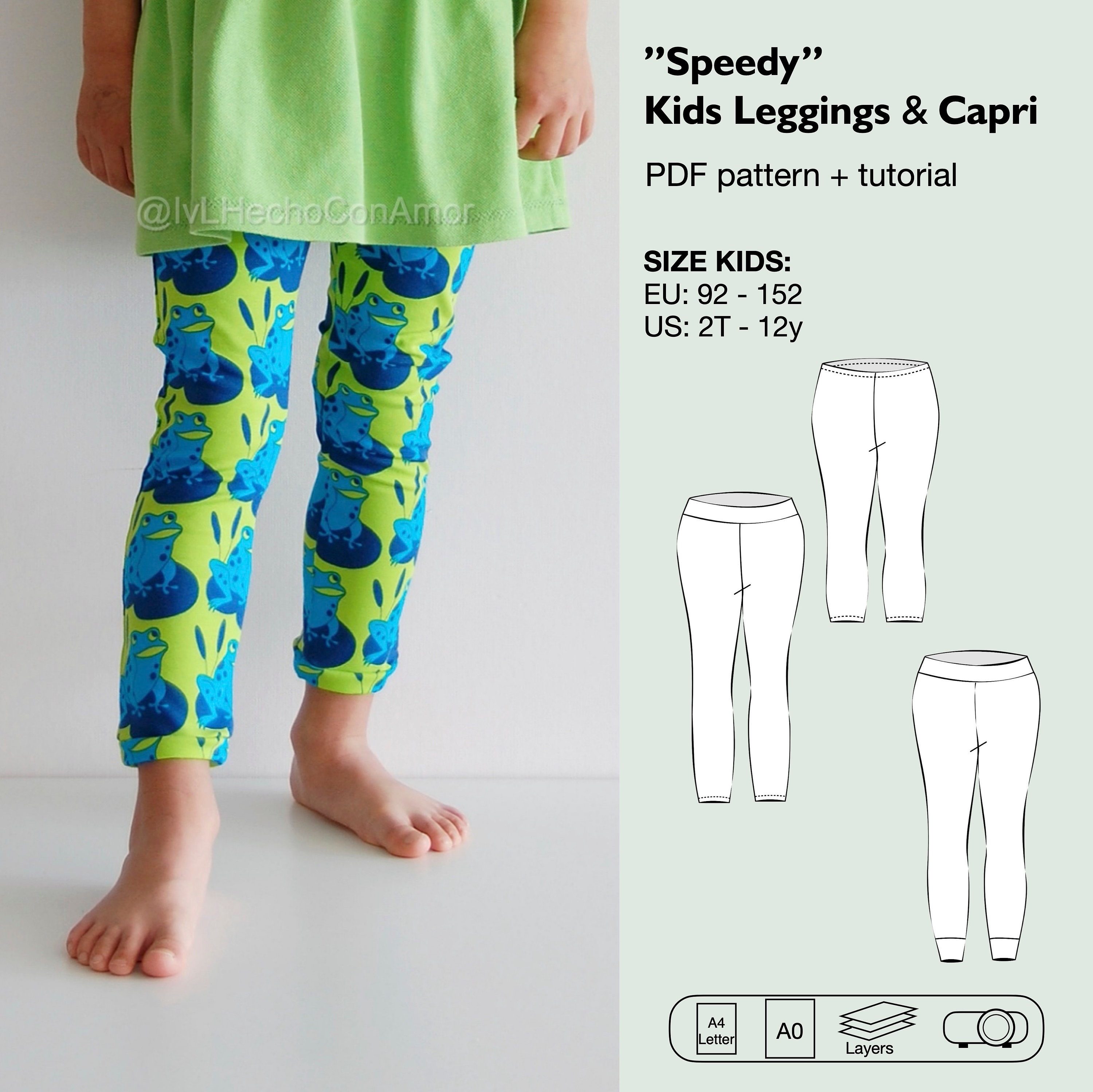 Speedy Kids Leggings And Capri Sewing Pattern