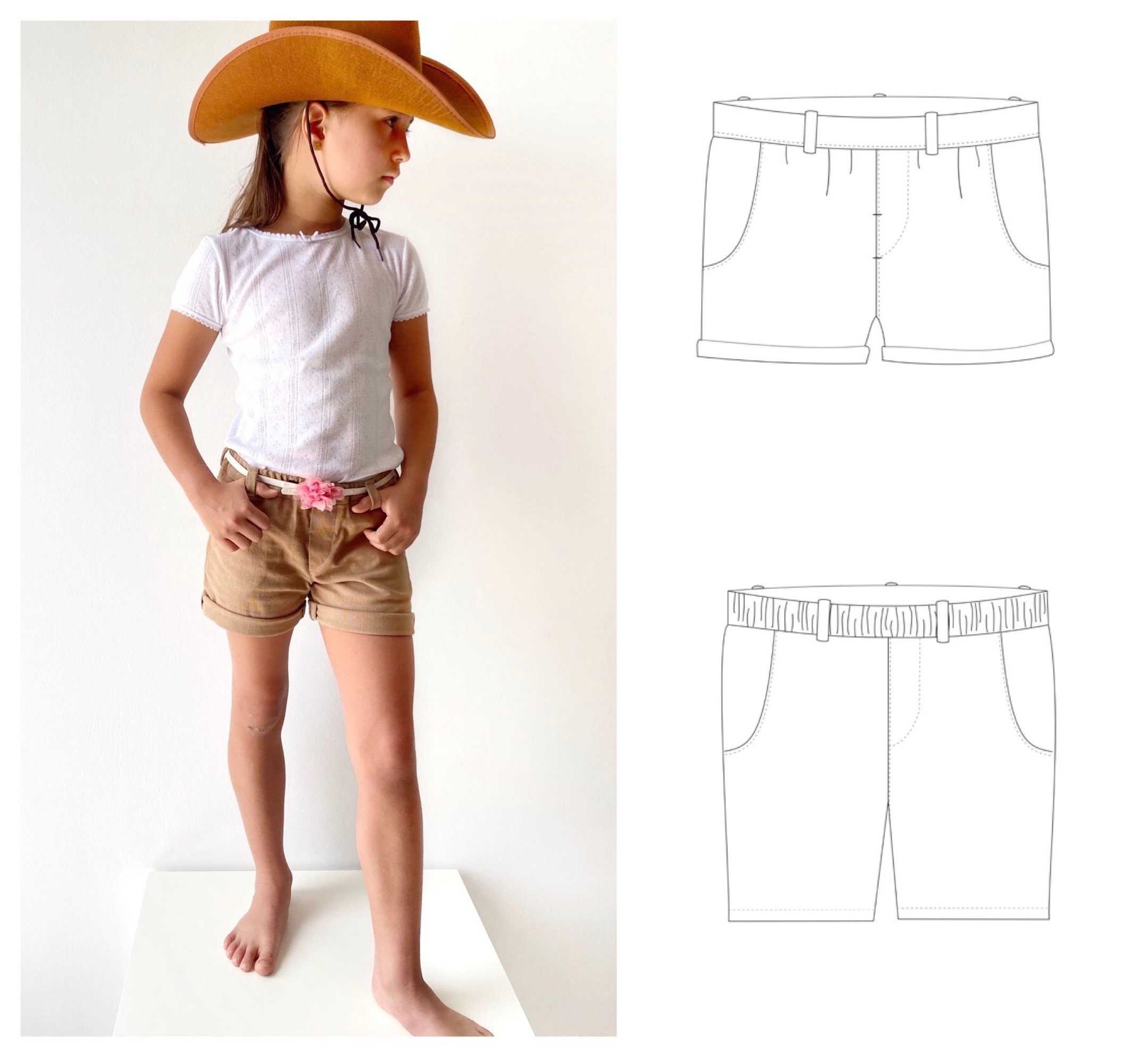 Girls shorts sewing pattern toddler shorts pdf pattern girls | Etsy