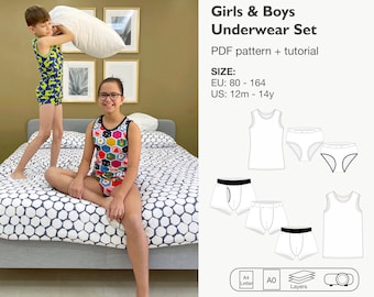Boys and girls underwear set pdf sewing pattern