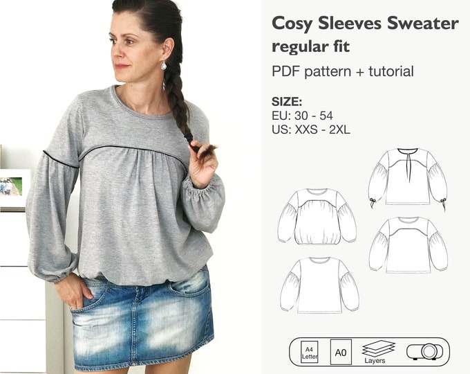 Cosy Sleeves sewing pattern - regular fit