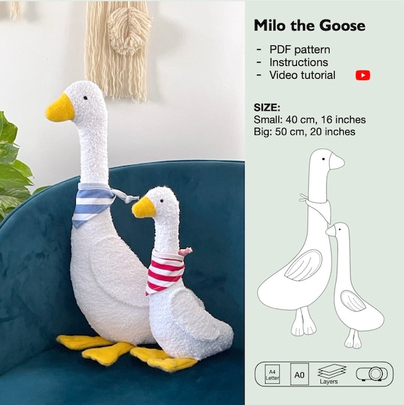 Milo the goose sewing pattern