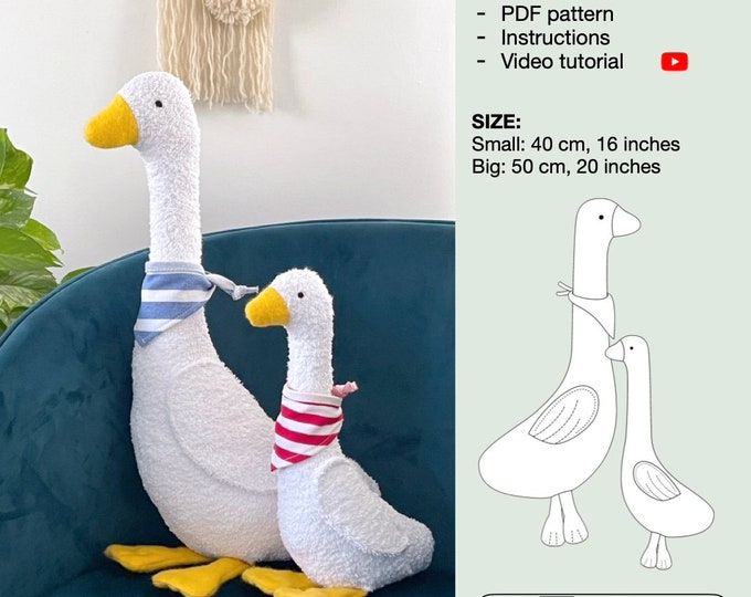 Milo the goose sewing pattern