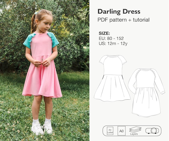 Darling raglan dress sewing pattern