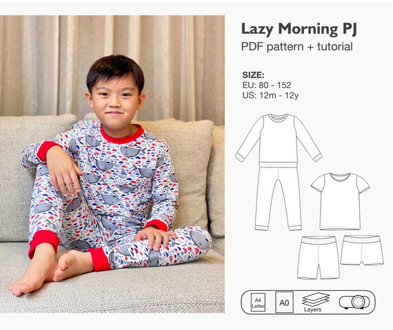 Buy Kids Pajama Sewing Children Nightwear Pattern Online in India Etsy