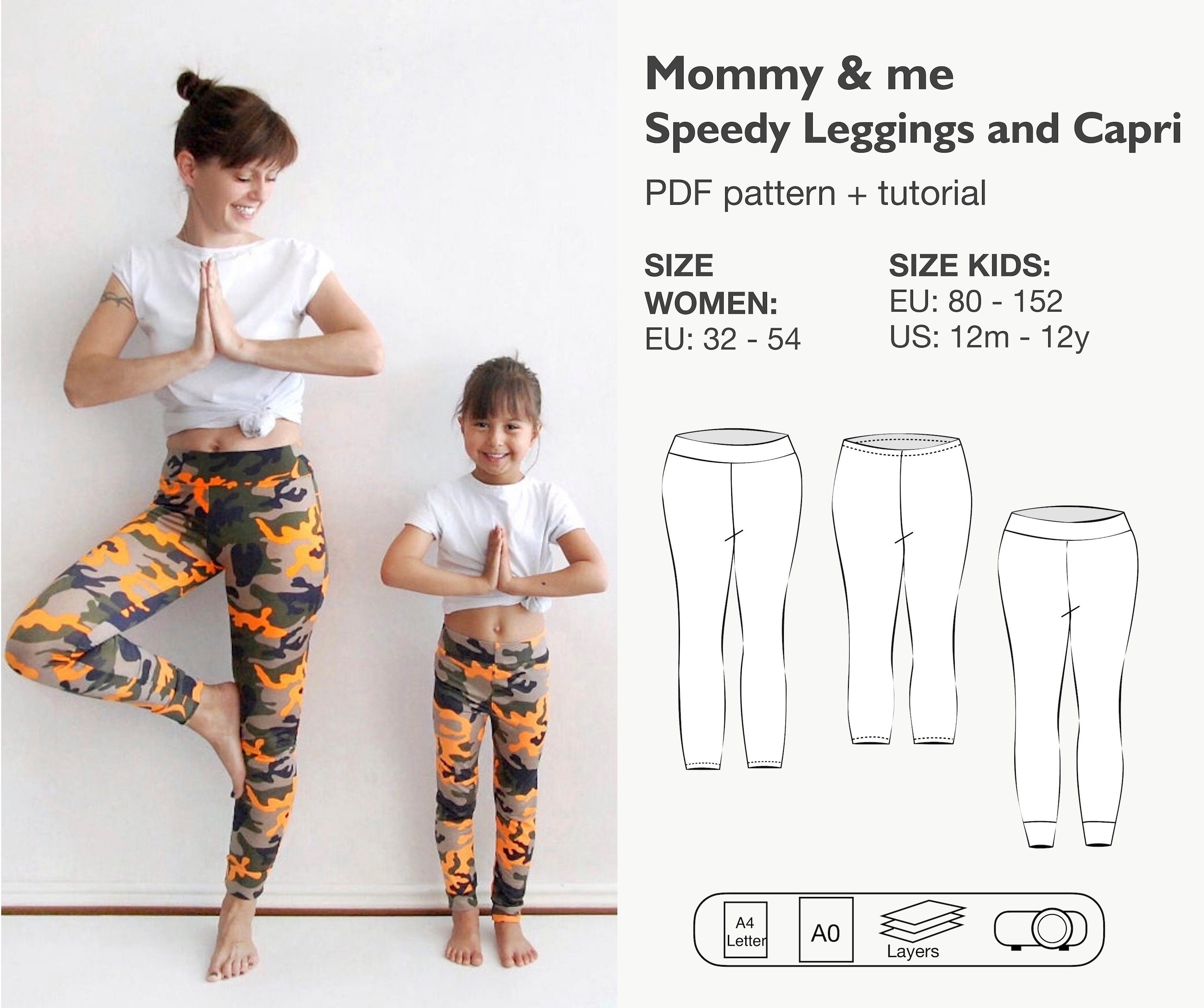 Mommy and me leggings sewing pattern