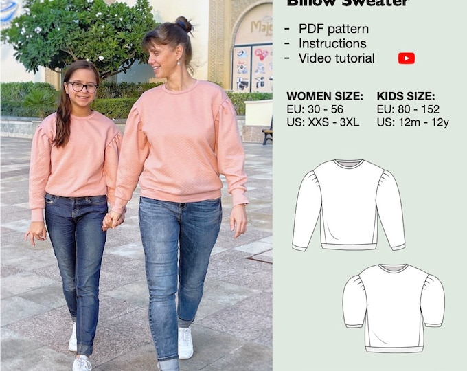 Mommy and me billow sweater sewing pattern