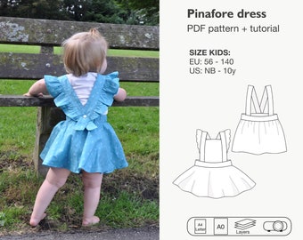 Girls pinafore dress sewing pattern