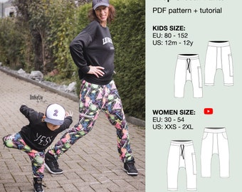 Mommy and me drop crotch pants sewing pattern