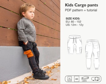 Kids cargo jogger sewing pattern