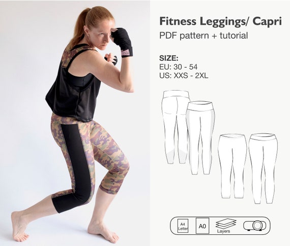 Women Fitness Leggings Sewing Pattern, Capri Pants Pdf Pattern, Yoga High  Waistband Leggings, Cellphone and Key Pocket, Instant Download -  Canada