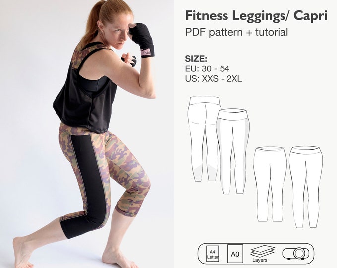 Fitness leggings sewing pattern