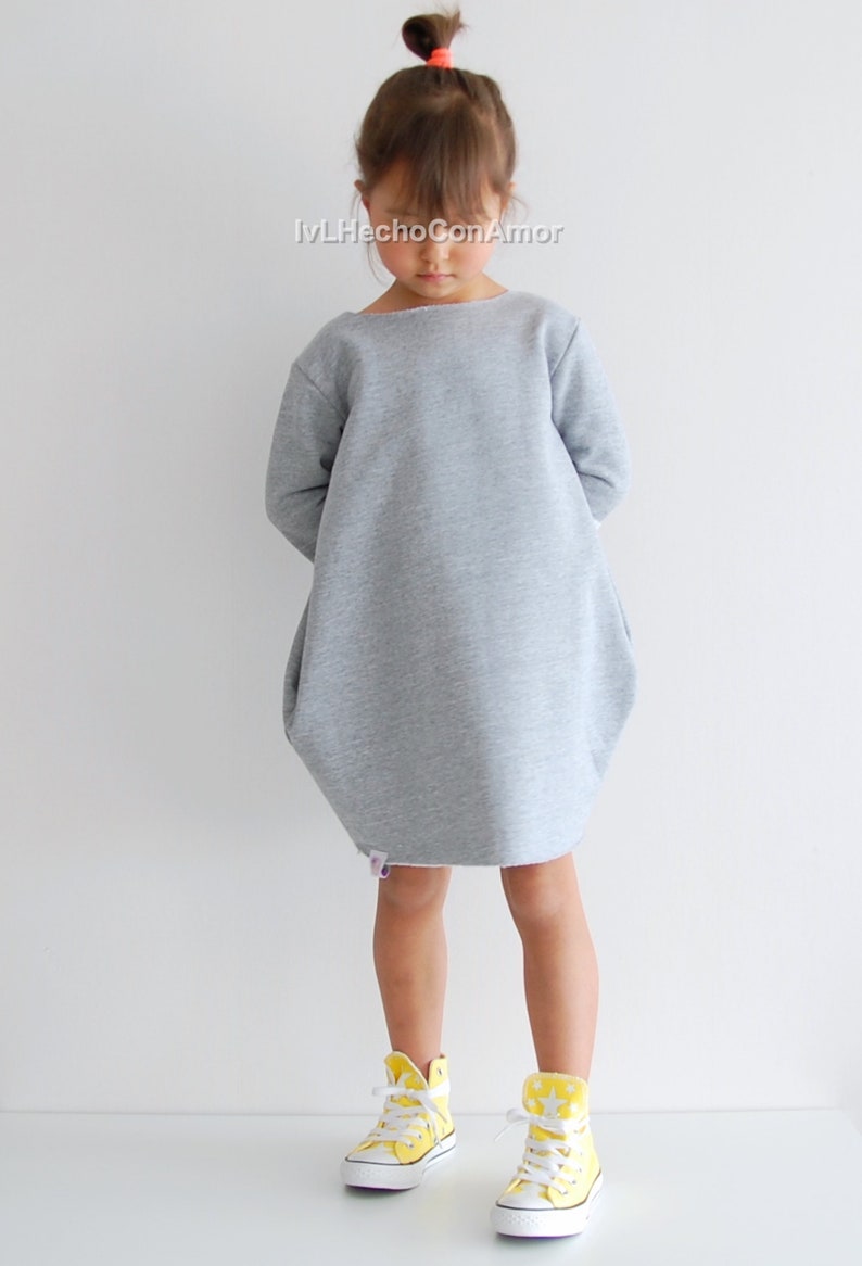 Girls sweatshirt dress pattern pdf, oversized sweater sewing pattern, girls dress pattern, girls dress sewing pattern pdf, instant download image 10