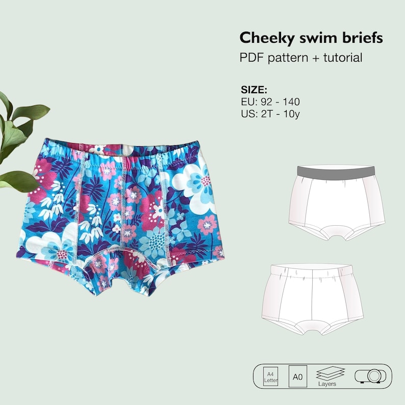 Molde para costura de sunga infantil, maiô, roupa de banho, moda praia infantil, calção de banho para meninos, molde fácil para shorts de banho, praticamente grátis imagem 1