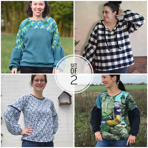 Bundle cosy sleeves sewing pattern oversized and regular fit