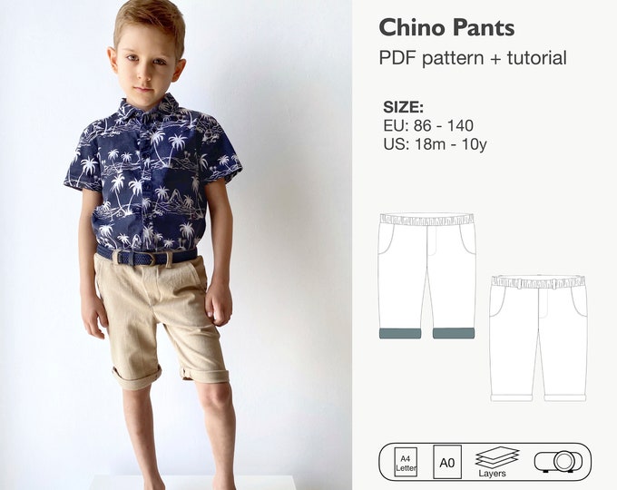 Chino shorts sewing pattern