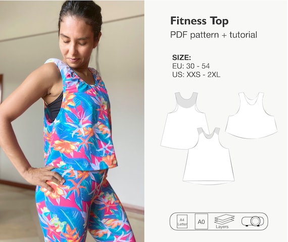 Fitness tank top sewing pattern