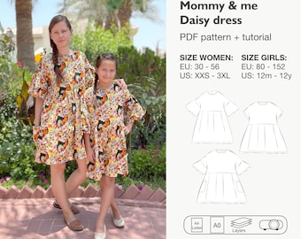 Mommy and me daisy dress sewing pattern