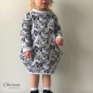 Girls sweatshirt dress pattern pdf, oversized sweater sewing pattern, girls dress pattern, girls dress sewing pattern pdf, instant download image 9