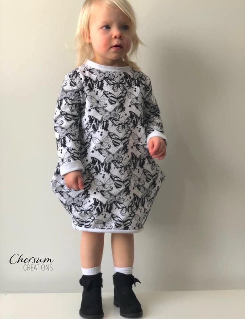 Girls sweatshirt dress pattern pdf, oversized sweater sewing pattern, girls dress pattern, girls dress sewing pattern pdf, instant download image 9