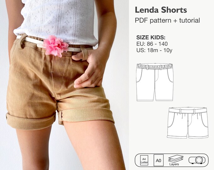 Lenda shorts sewing pattern